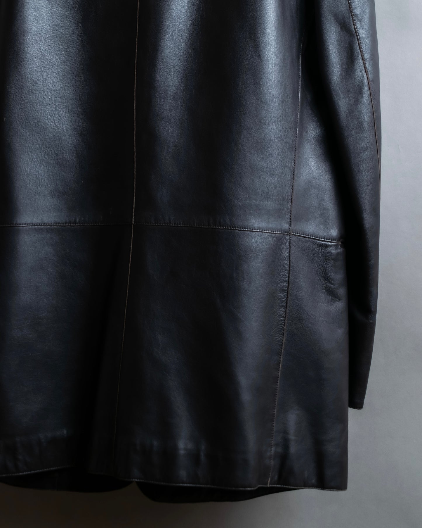 "ARMANI COLLEZIONI" 100% lamb leather oversized tailored jacket