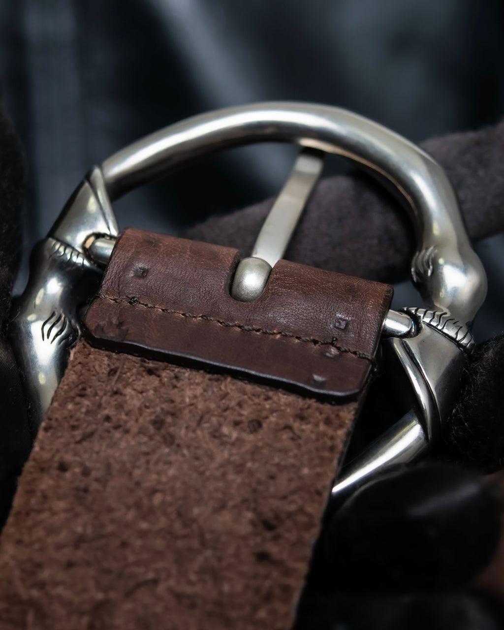 "GUCCI" Horse's foot motif antique style ring belt