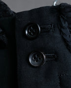 "COMME des GARCONS" Ruffle & tulle asymmetrical docking sarouel slacks