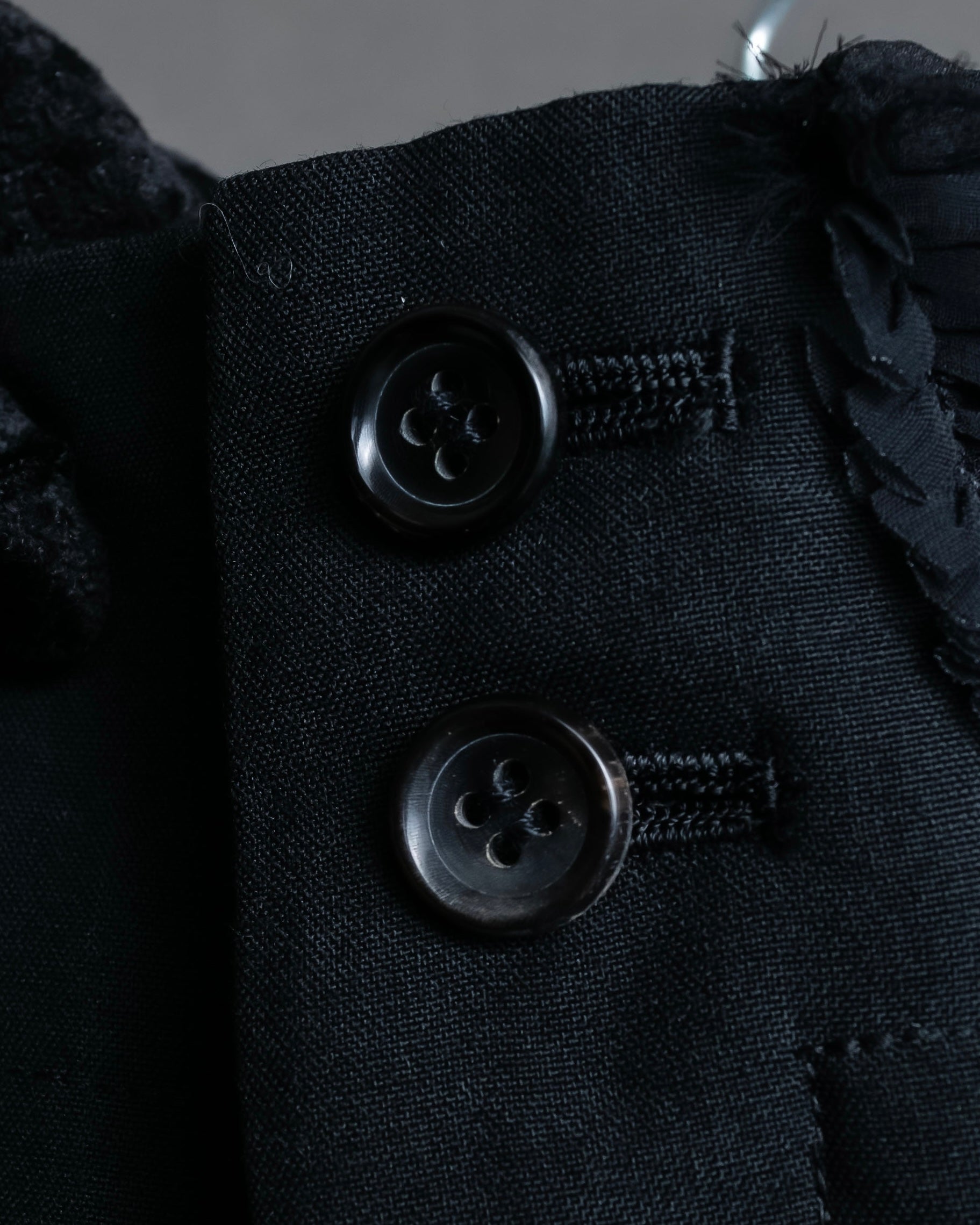 "COMME des GARCONS" Ruffle & tulle asymmetrical docking sarouel slacks