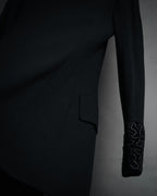 –SPECIAL– “FENDI” 90’s Embroidered collar long tailored jacket