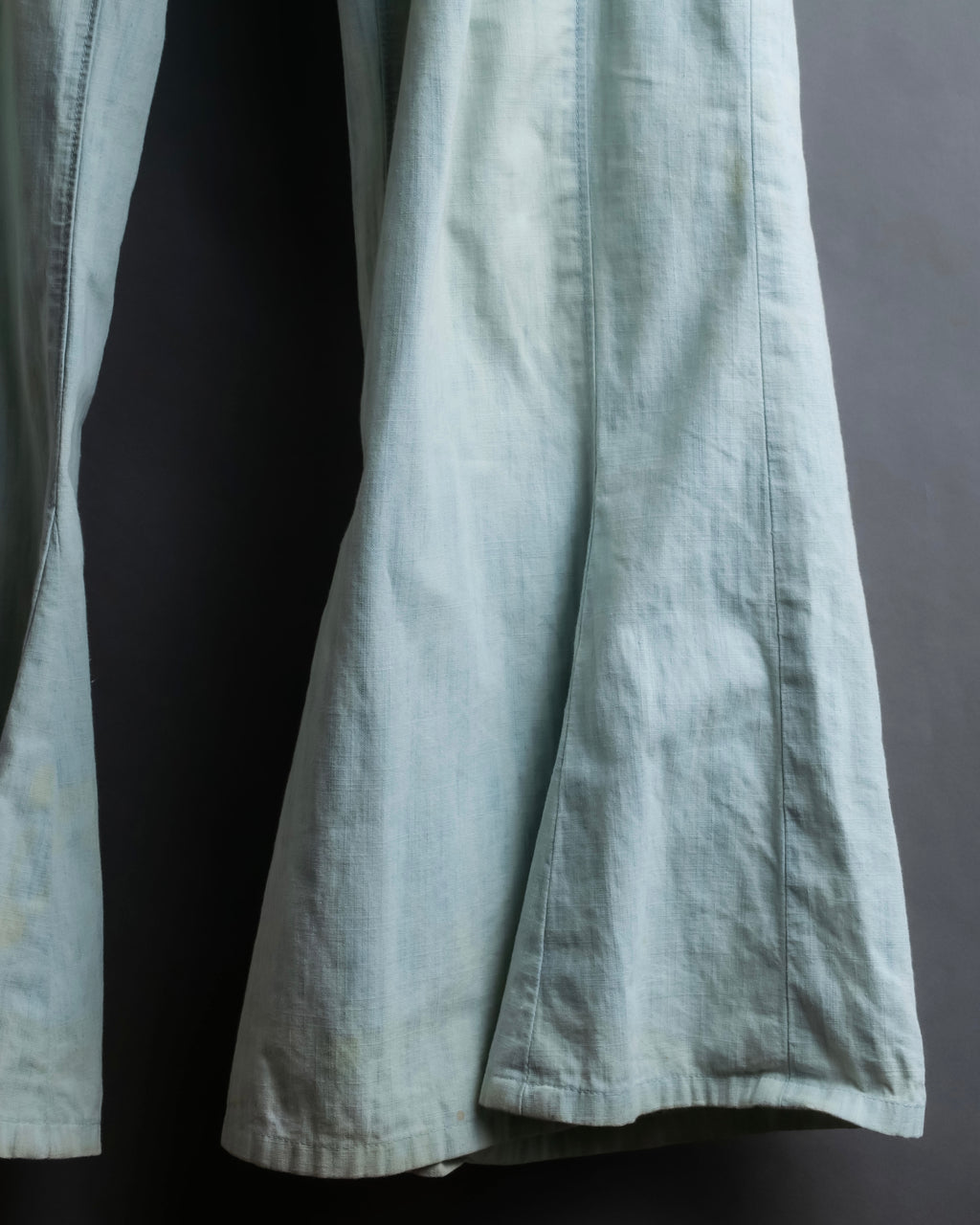 "CHANEL" Coco Mark button detail washed flared denim