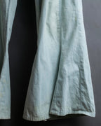 "CHANEL" Coco Mark button detail washed flared denim