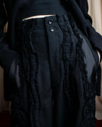 "COMME des GARCONS" Ruffle & tulle asymmetrical docking sarouel slacks