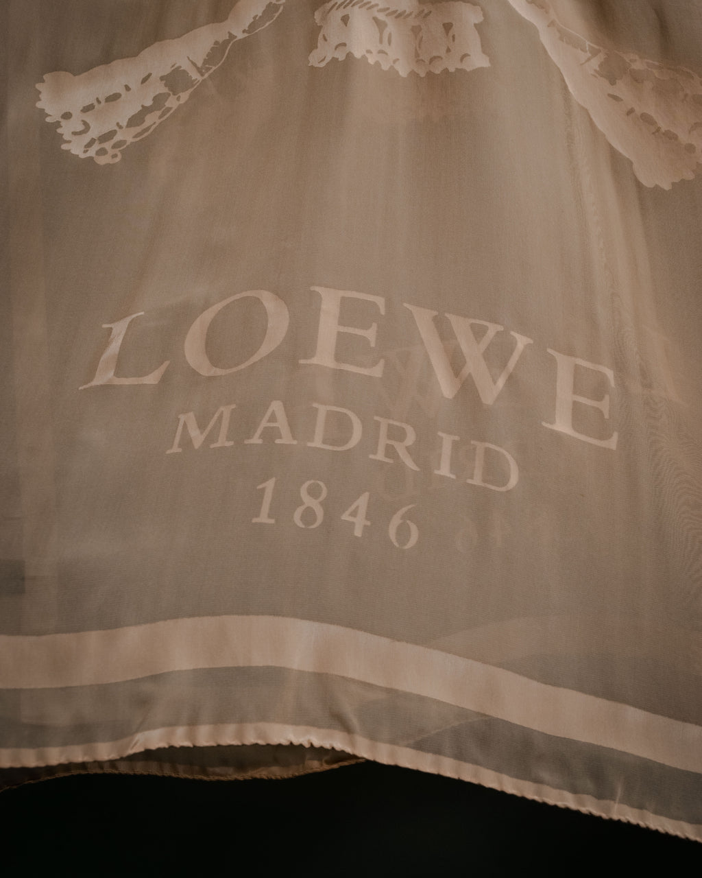 "LOEWE" 00’s-10’s sheer anagram jacquard logo scarf
