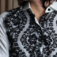 "Dolce & Gabbana" Flower engraved lace design shape fit shirt