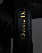 "Christian Dior" Logo buckle slim leather belt
