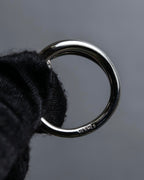 "HERMES" Jumbo silver scarf ring