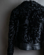"HERMITAGE" Box silhouette double zipper fur blouson