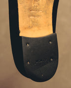 -SPECIAL- "Hermès" 80's-90's Gold embroidered suede loafers