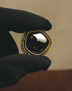 "Yves Saint Laurent" 80's-90's Sculptural black cabochon clip-on earrings