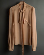 "N°21" 2020's Asymmetric bow tie acetate silk blouse