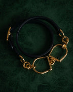 “HERMES“ 90’s Stirrup motif double tour bracelet