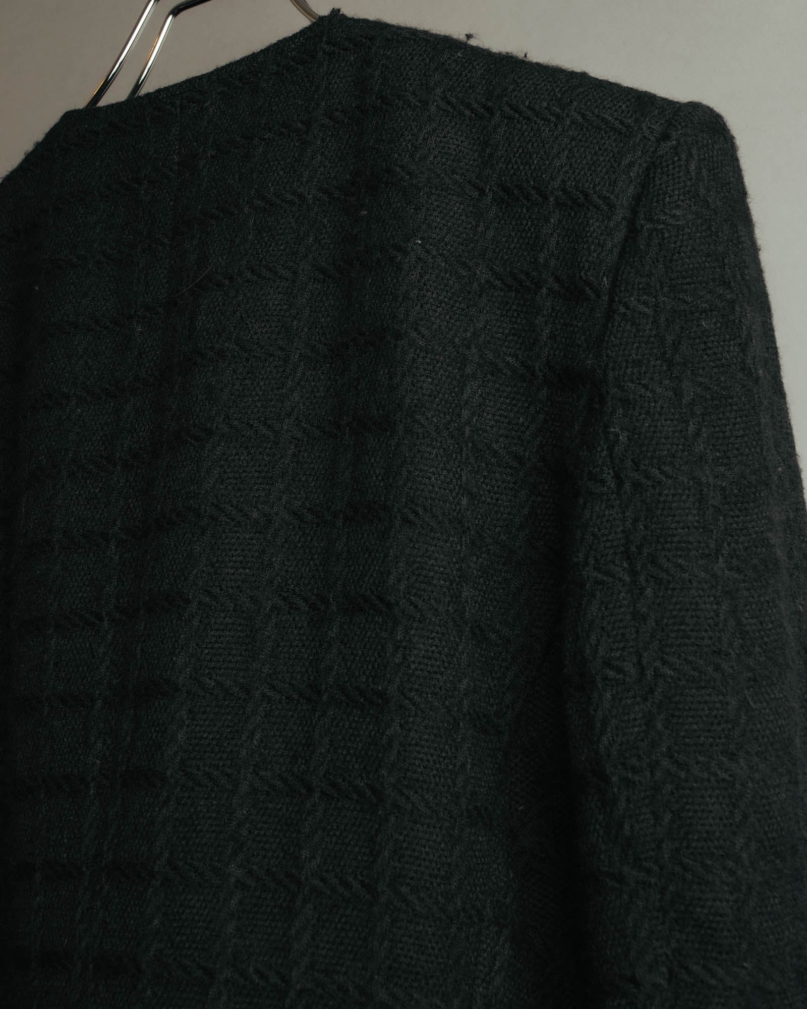-SPECIAL- "Christian Dior" 80's-90's Textured collarless wool jacket