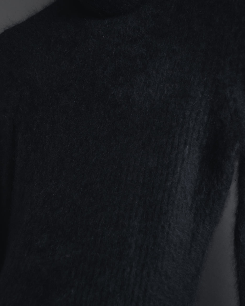 "I WISH" Angora-blend fuzzy turtleneck knit