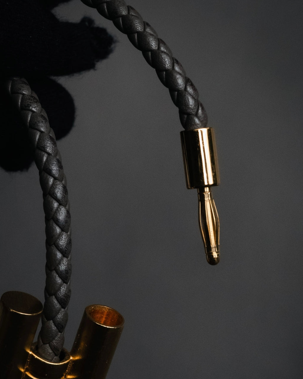 "HERMES" 10’s-20’s Tresse leather H clasp bracelet