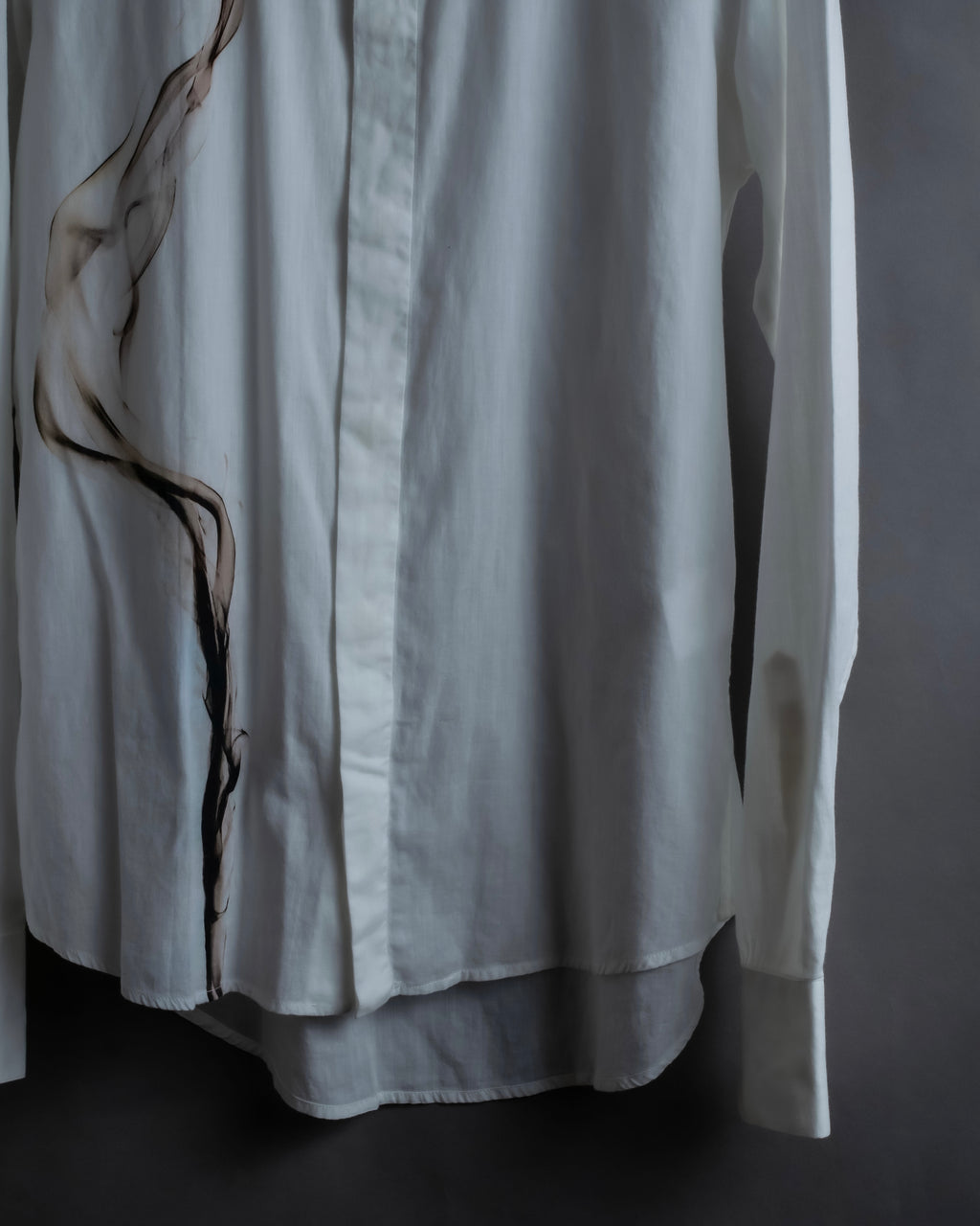 "Alexandar McQueen" Smoke art print cotton oversized shirt