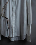 "Alexandar McQueen" Smoke art print cotton oversized shirt