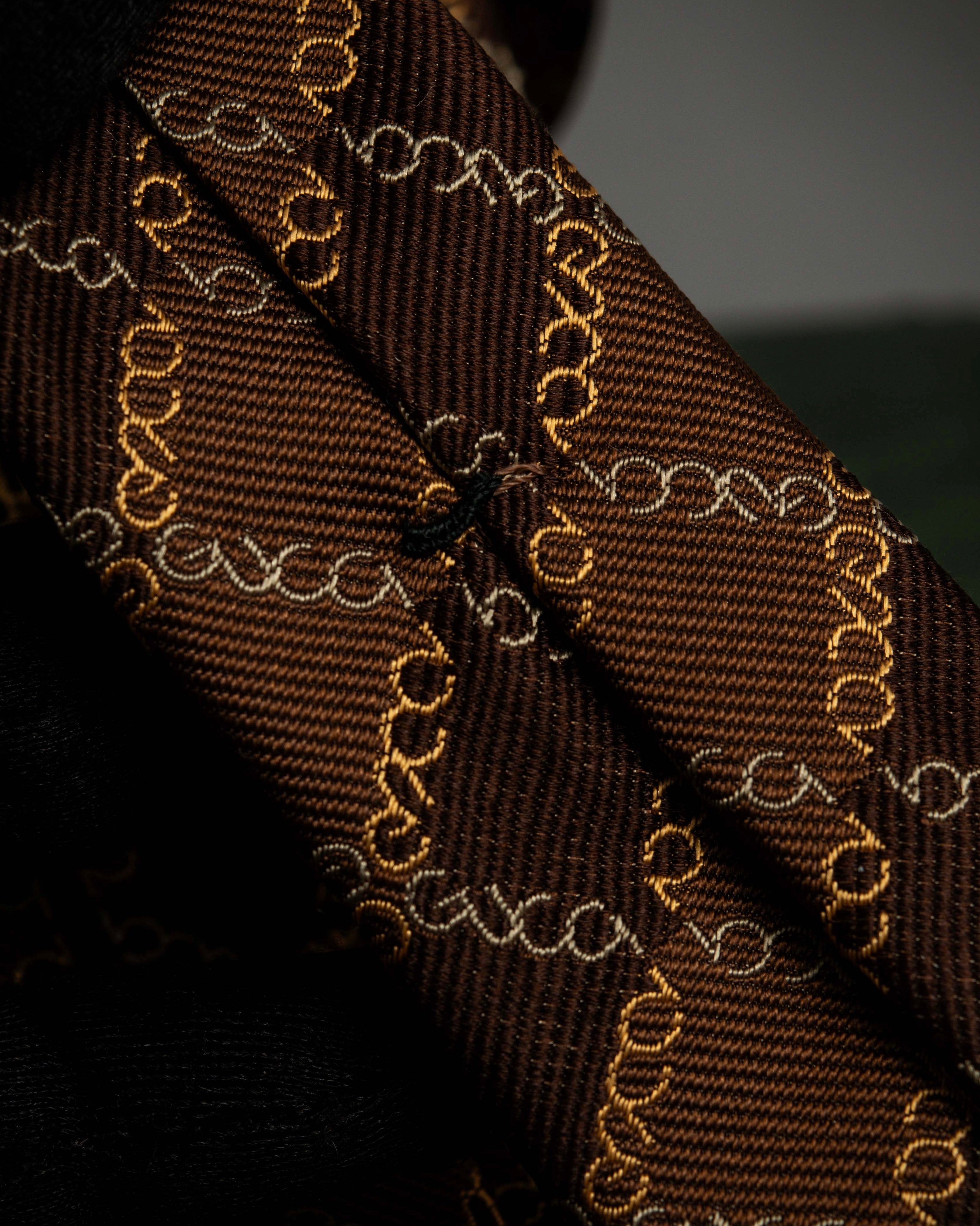 "GUCCI" Chain plaid design silk neck tie