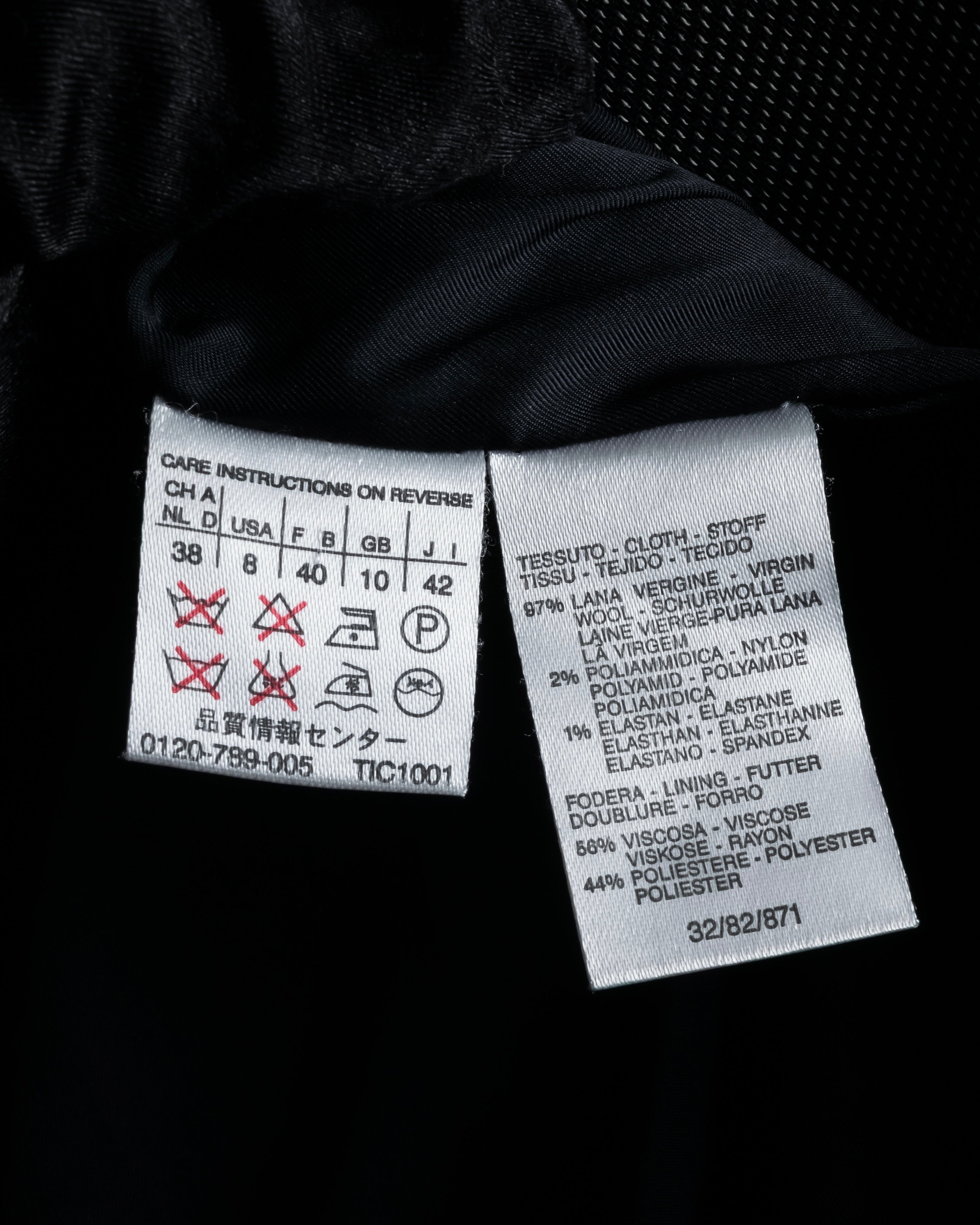 "Max Mara" 90’s-00’s Minimal fly-front stretch sten collar jacket