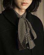 "Christian Dior PRETA PORTER" Ivory polka dot bow tie blouse