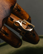 "Christian Dior" 00's Openwork Dior logo gold ring