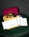 “GUCCI” 2017-2022 Bee motif havana eyeglasses