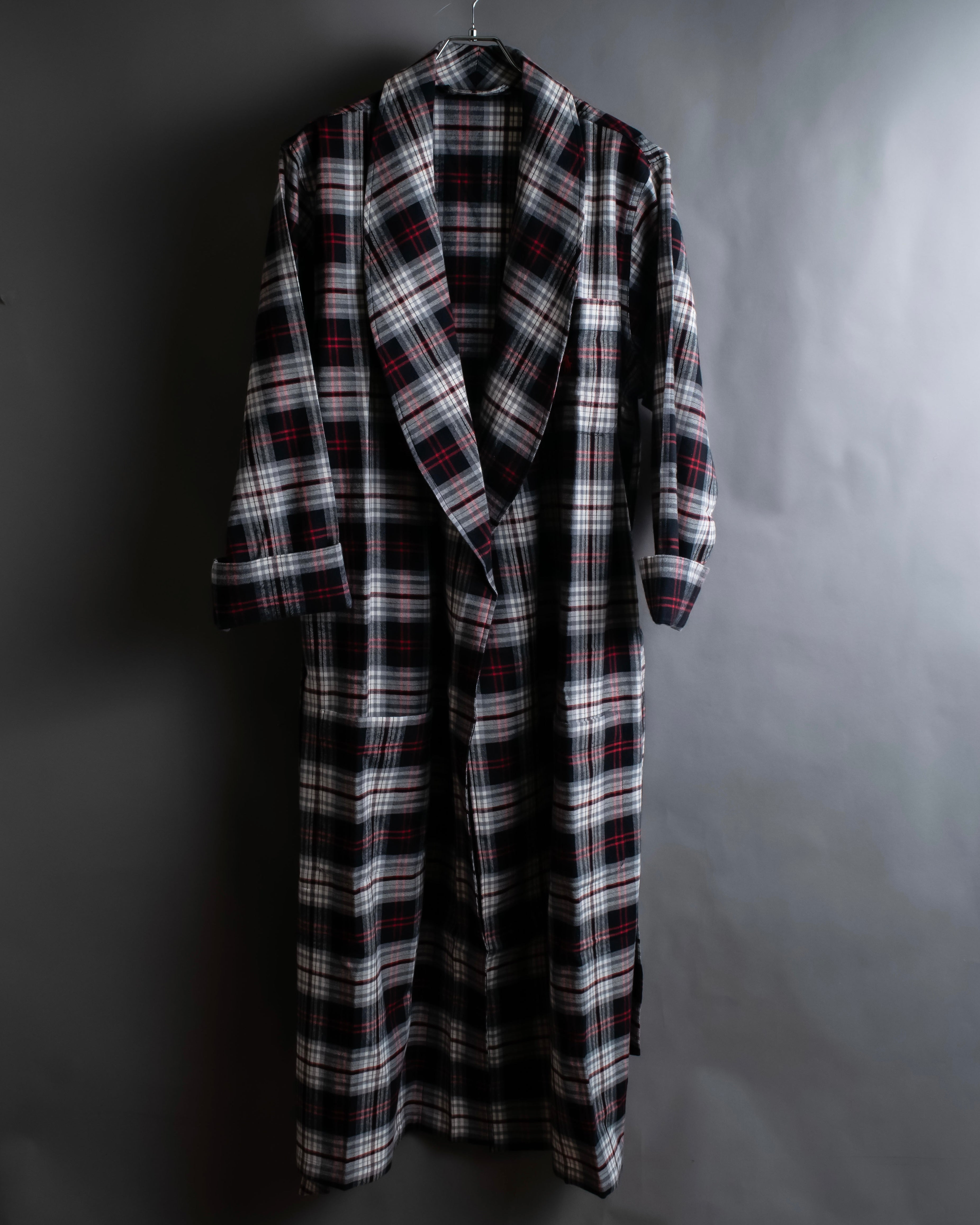 "POLO Ralph Lauren" Check pattern oversized belted gown coat