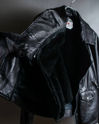 "MOSCHINO" Box silhouette leather double rider jacket