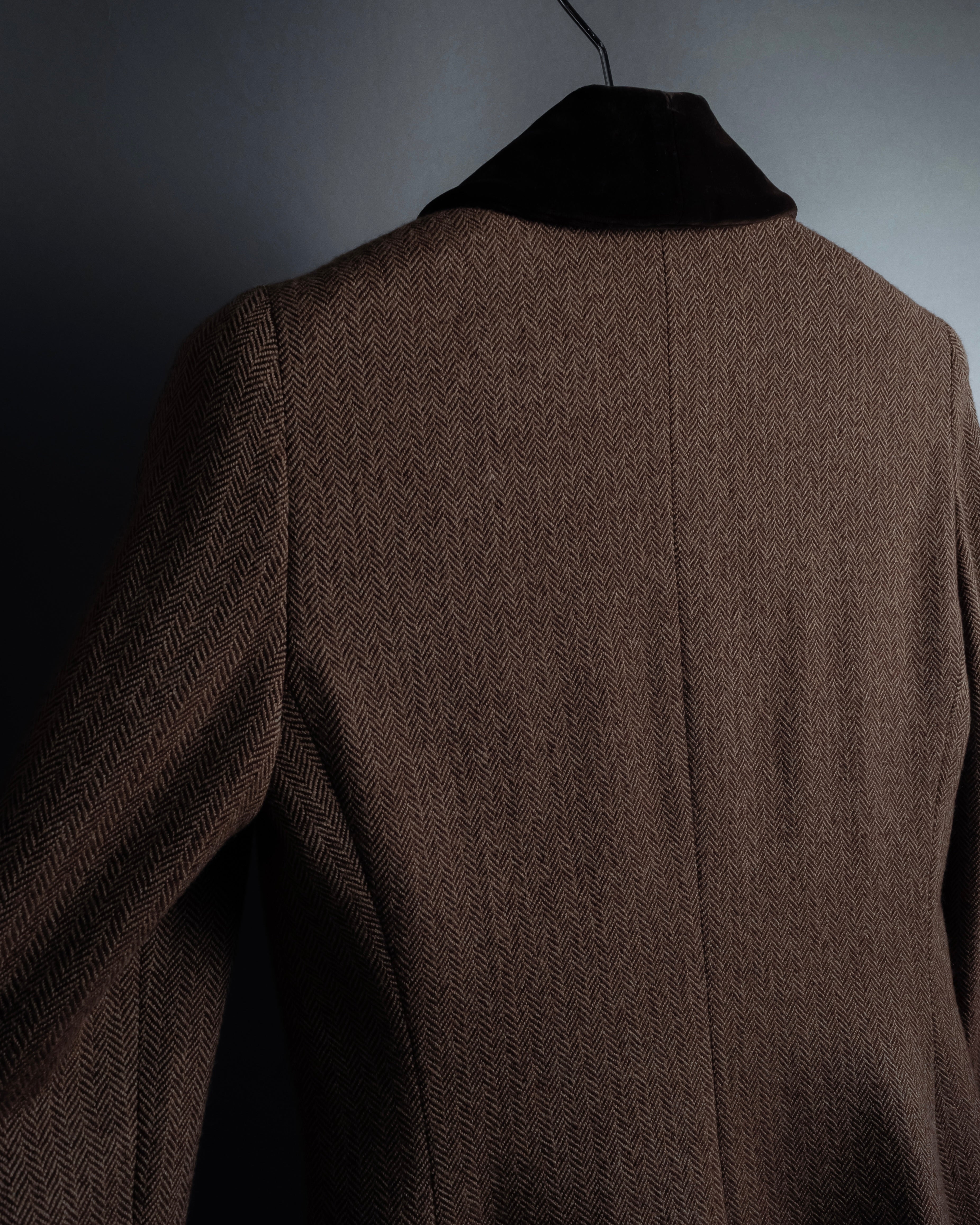 "FENDI" Velvet switching design herringbone set up