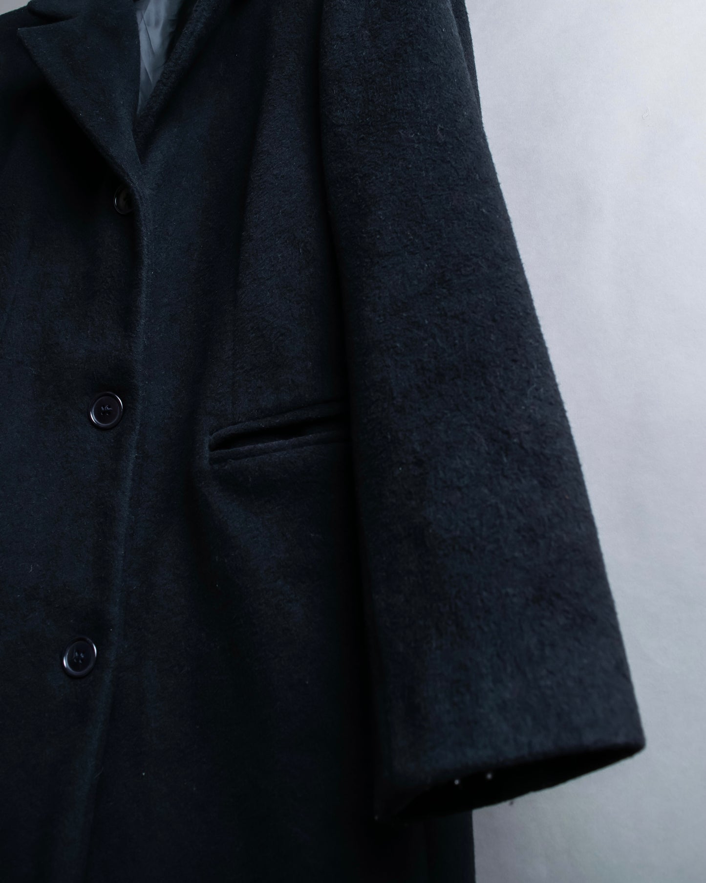 "Vintage shoulder padded cashmere blend chester coat"