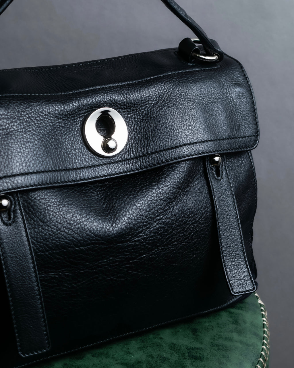 "YVES SAINT LAURENT" Muse Two series grain leather one-handle bag