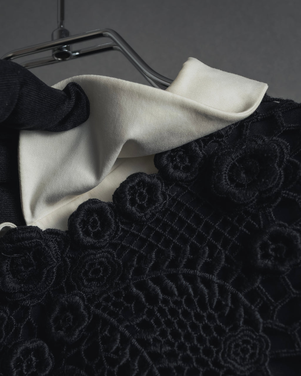 "RED VALENTINO" Lace bib knit tunic dress