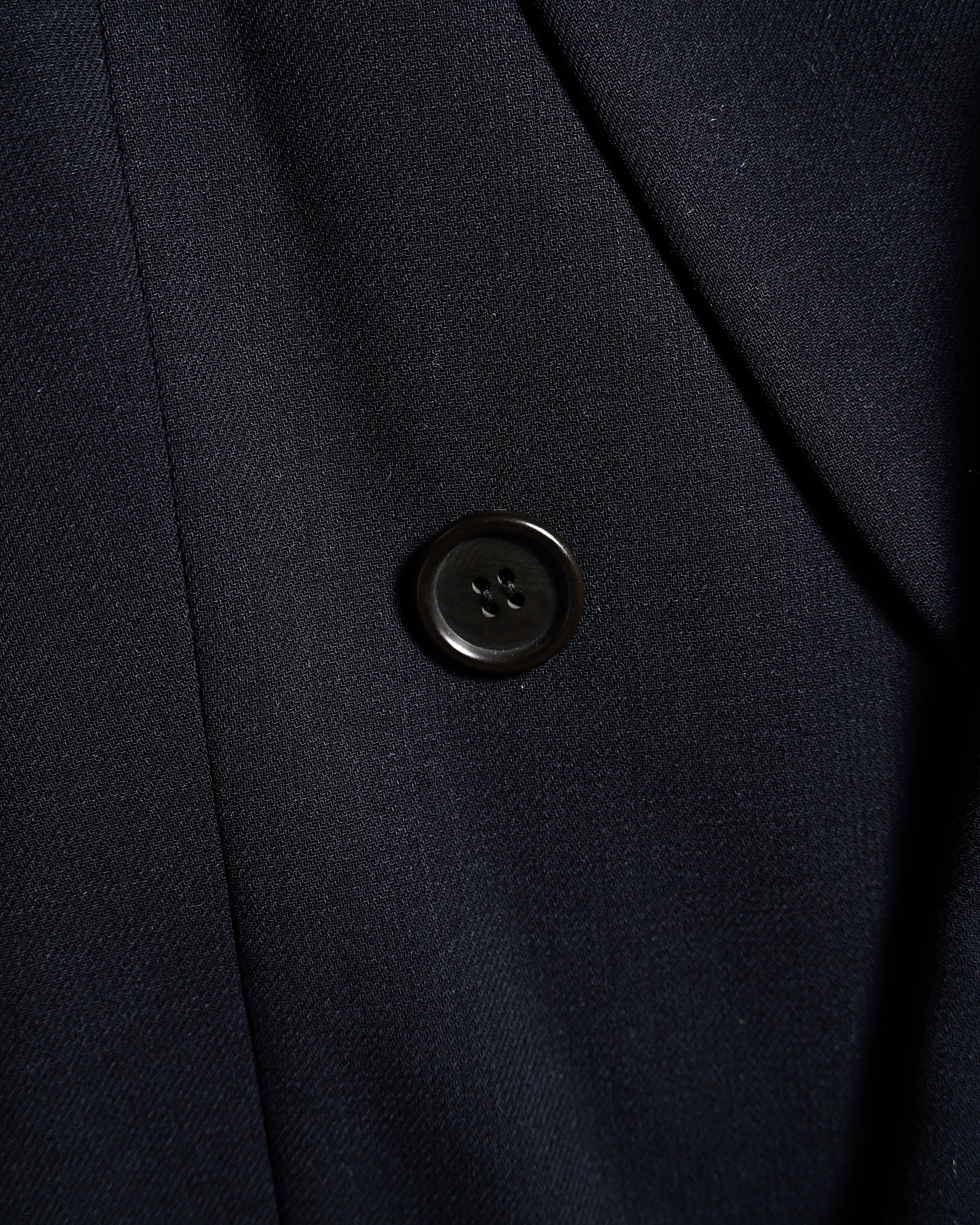 GIORGIO ARMANI/ Curved Lapel Oversized Double Breasted Tailored Jacket Navy