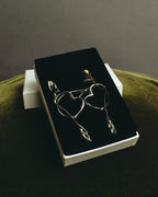 “BALENCIAGA” 2017-2023 organic heart and arrow clip-on drop earrings