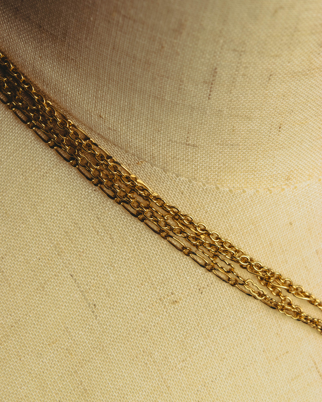 -SPECIAL- "Christian Dior" 80's-90's Multi-strand chain tassel gold necklace