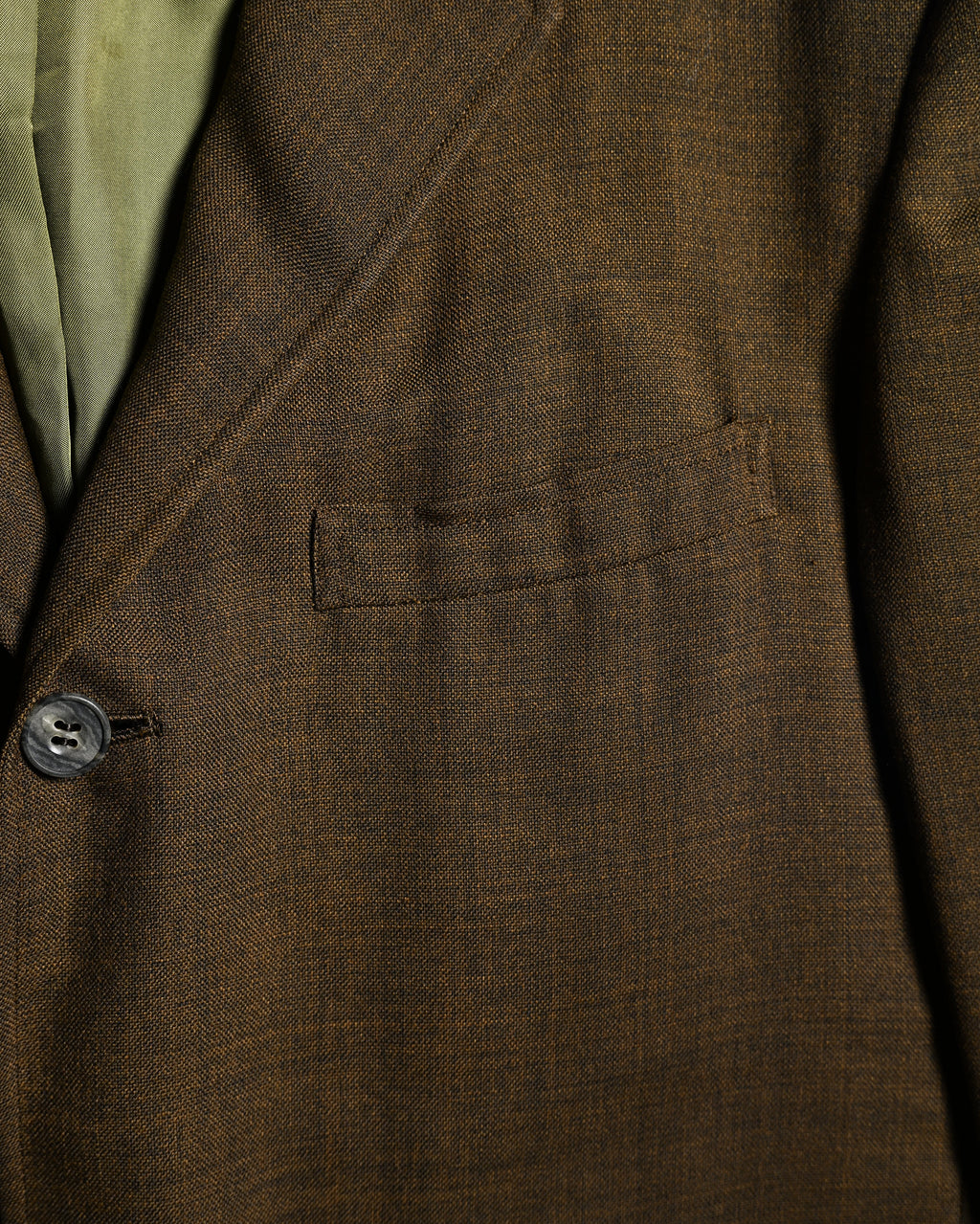 VINTAGE/ Beautiful Olive Colored Single Breasted 3B Tailored Jacket