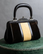 "Roberta Di Camerino"
 Velvet combination design hand bag