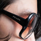 "PRADA" Butterfly frame logo engraved sunglasses