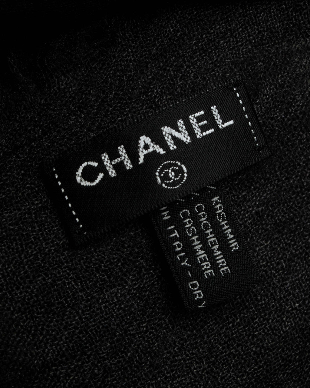 "CHANEL" Logo engraved design cashmere super large stole