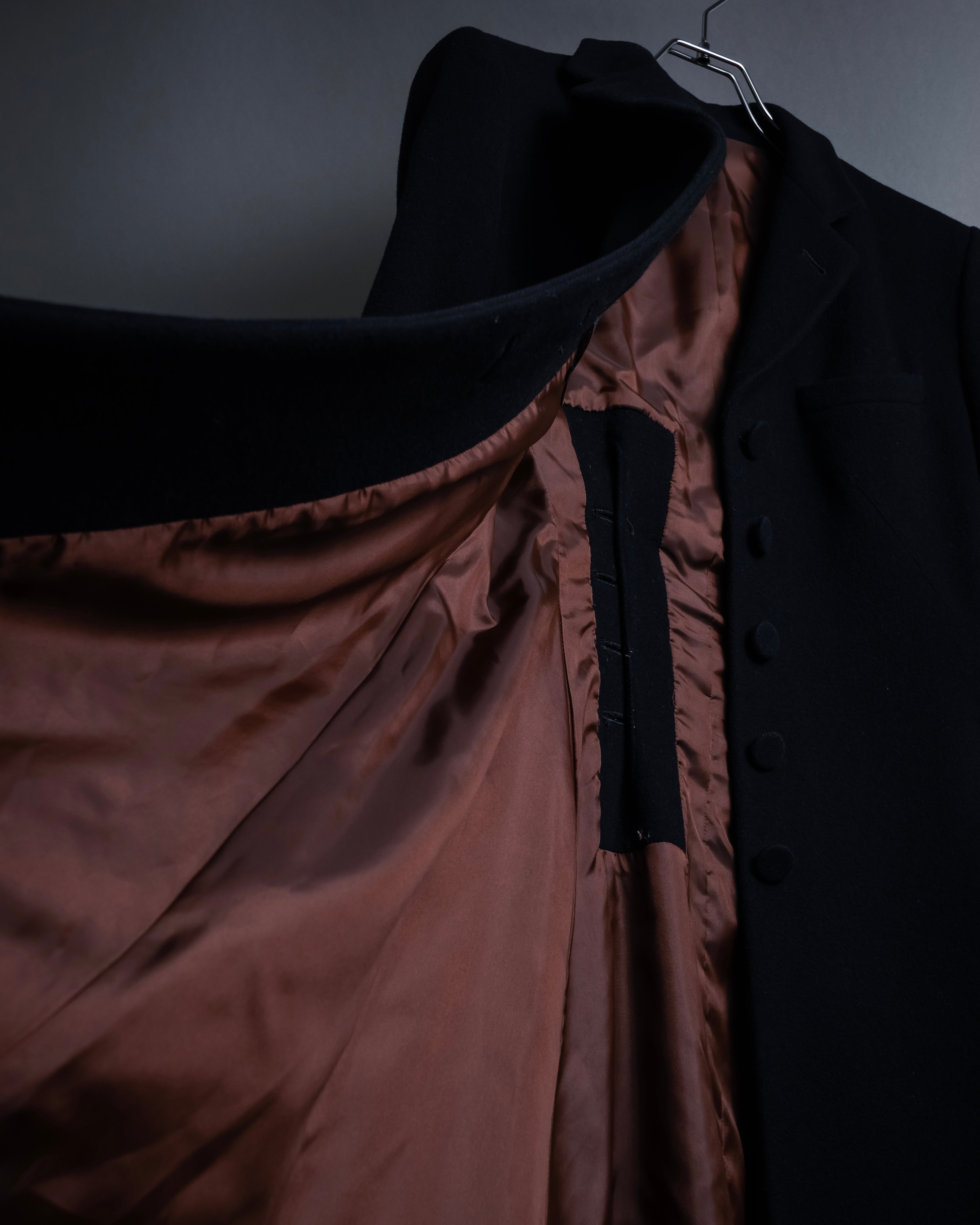 -SPECIAL- "JEAN PAUL GAULTIER"
 90's-00's Waist shape A-line silhouette black color super long coat