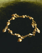 "Christian Dior" 80's-90's Sculptural leaf charm bracelet
