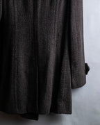 "DOLCE & GABBANA" Fringe scarf included double-breasted coat