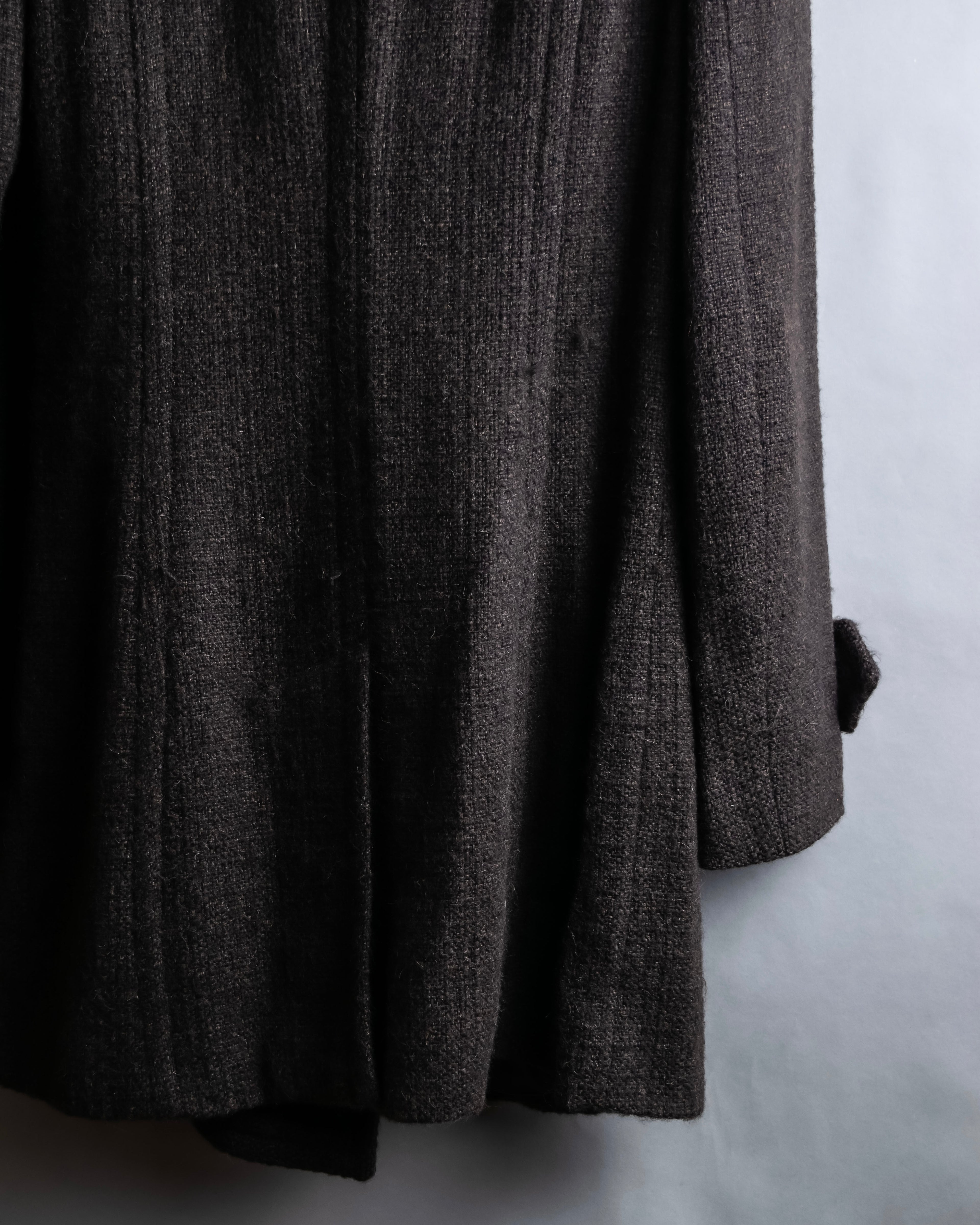 "DOLCE & GABBANA" Fringe scarf included double-breasted coat