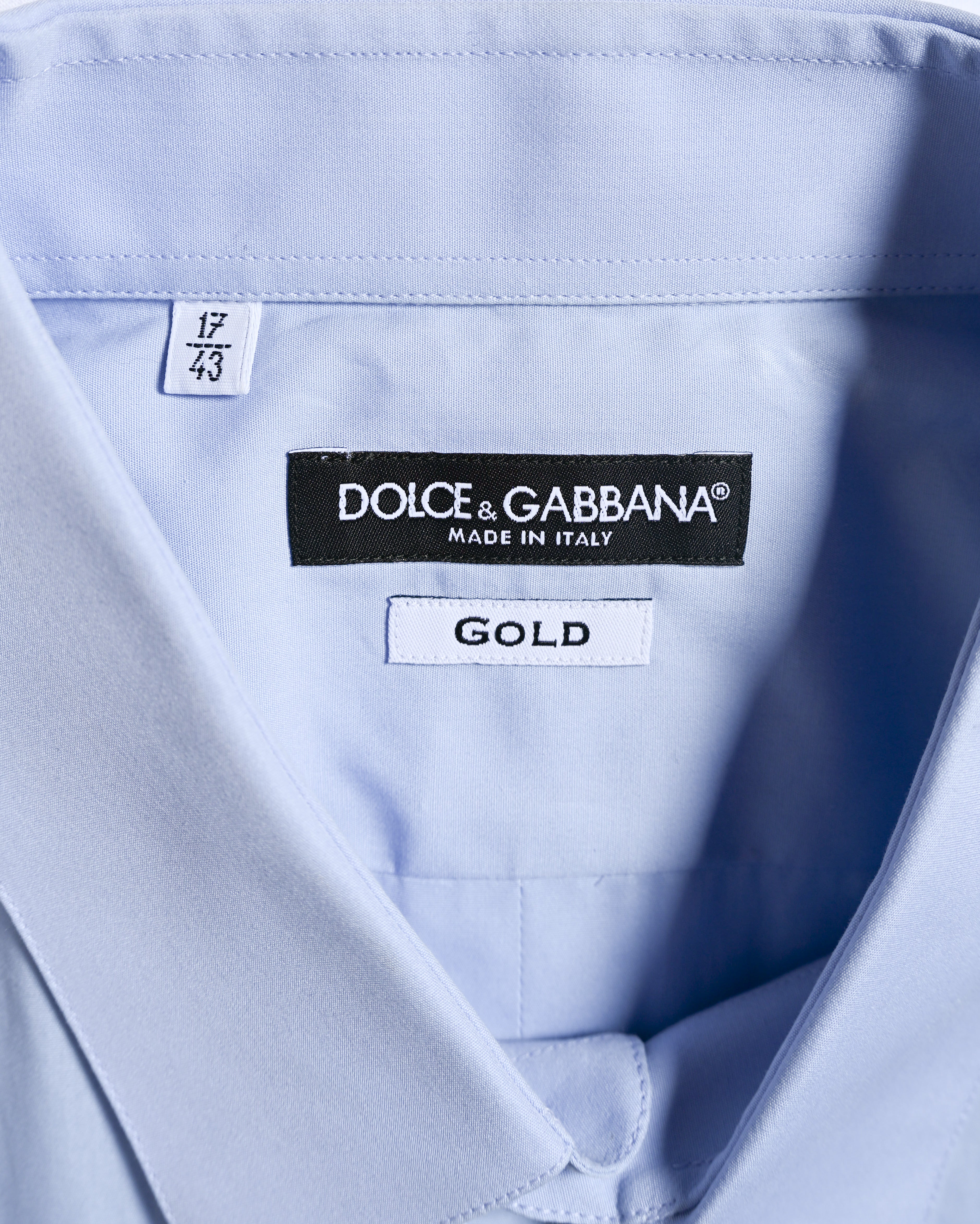 DOLCE & GABBANA (Gold)/ Oversized Design Short Sleeves Shirt Blue