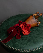 "YVES SAINT LAURENT" Rose motif leather choker＆ribbon accessories