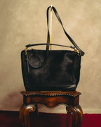 "Salvatore Ferragamo" 90's-00's Textured calf hair shoulder bag