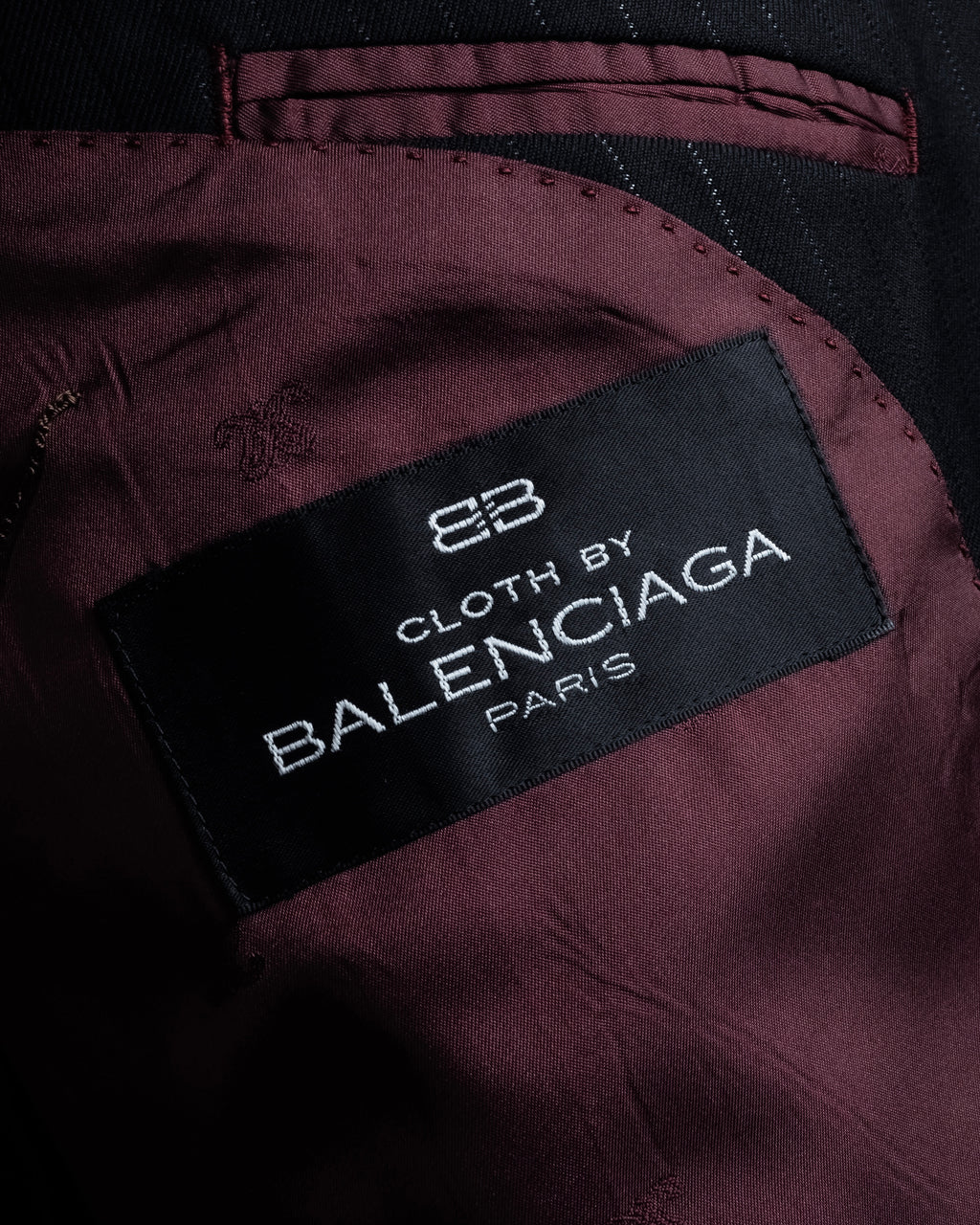 "BALENCIAGA" Chalk stripe pattern long silhouette set up