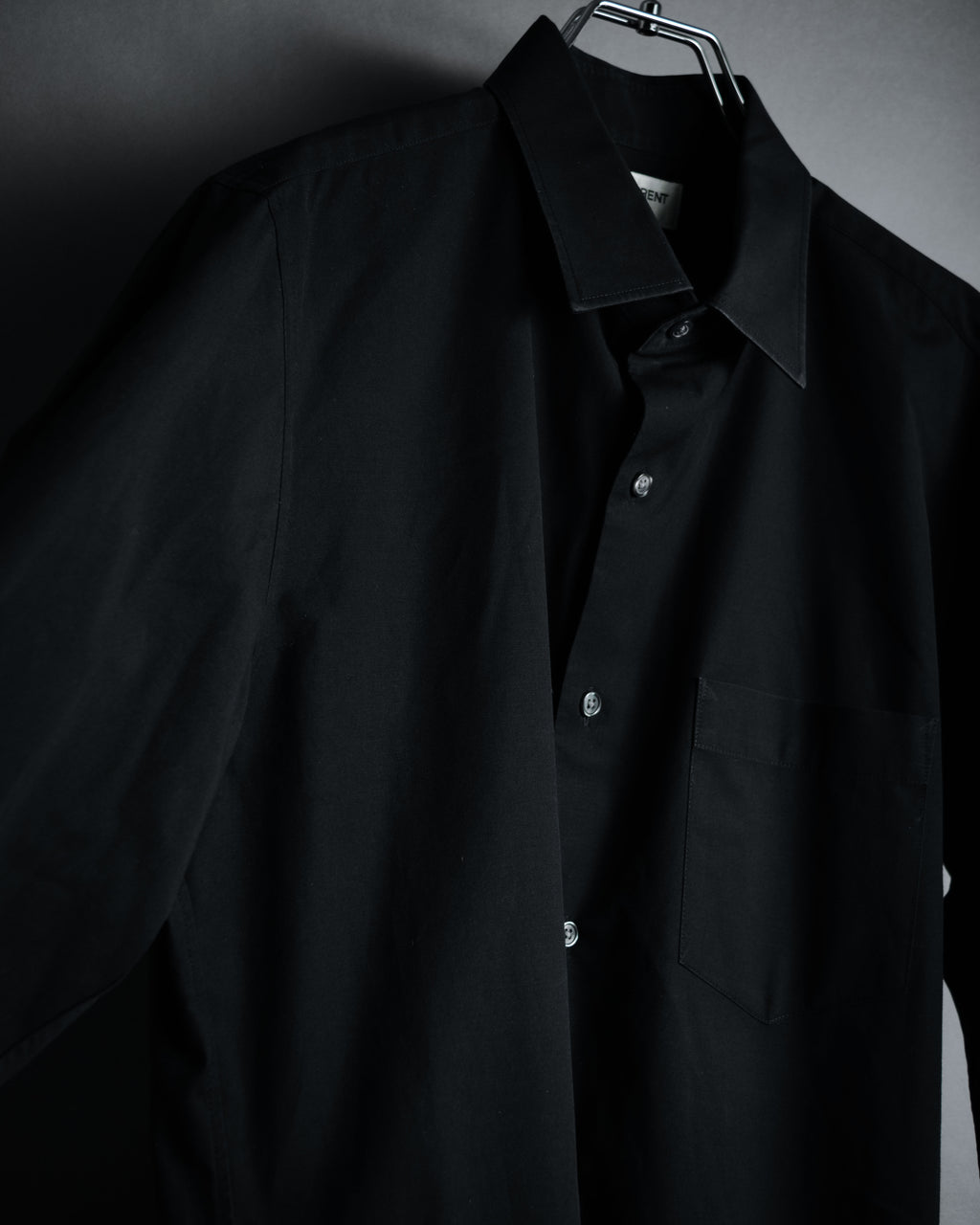 "SAINT LAURENT" 2017 season minimalist black dress shirt