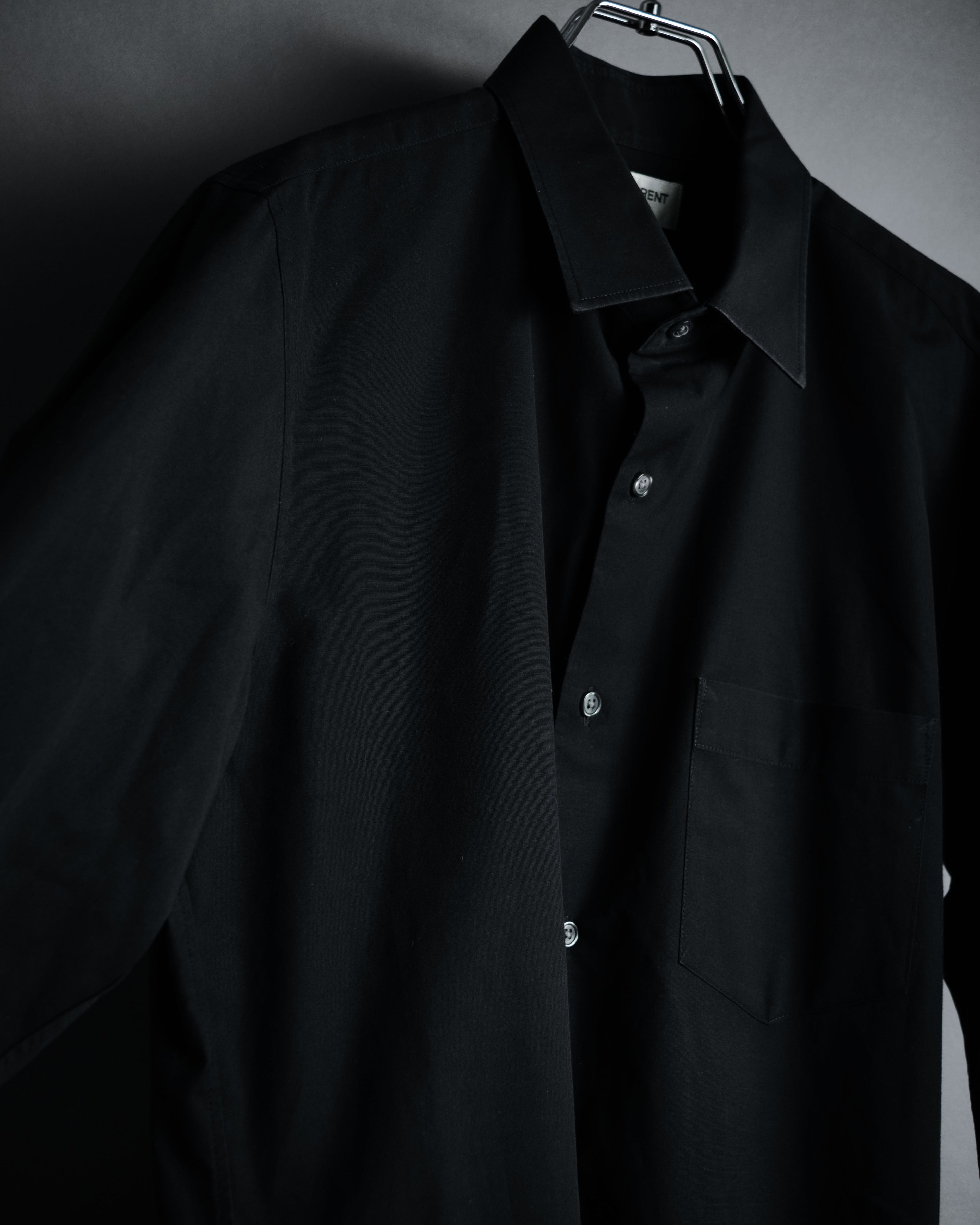 "SAINT LAURENT" 2017 season minimalist black dress shirt